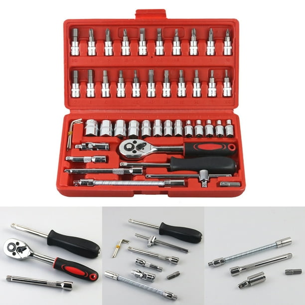 Juego de reparación de destornilladores de trinquete 46PCS ANGGREK Herramienta combinada de destornillador de trinquete