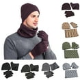 thumbnail image 1 of Limei Winter Beanie Hats Scarf Gloves Set Thick Warm Woolen Hat Knit Skull Cap Neck Warmer for Men Women, 1 of 7