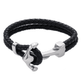 thumbnail image 1 of Pulsera LUCKMAN Ancla Piel Vegana Acero Inoxidable Ancor Negro UNITALLA, 1 of 6