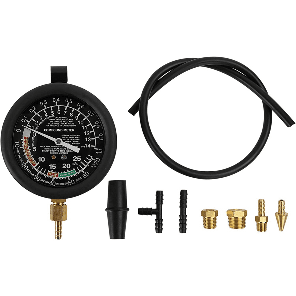 Car Vacuum and Pump Tester Gauge Kit, Pump and Vacuum Tester Gauge, Leak Carburetor Pressure Diagnostics