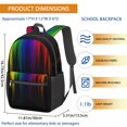 thumbnail image 4 of 17 Inch Lightweight Backpack,PVC Waterproof Oxford Fabric, Ergonomically Designed, with Large Capacity, Vibrant Rainbow Print, 4 of 5