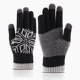 thumbnail image 1 of Knitted Wool Touch Screen Gloves, Men, Riding And Driving In Winter, Plus Fleece For Cold Protection, Couples Warm Gloves Black, 1 of 6