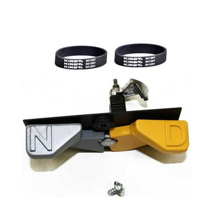 - Kirby Vacuum Neutral Cam Drive N D Black Housing With Dark Gray Pedal On The Left & Yellow Pedal On The Right With 2pk Inside Tred Knurled Belts.