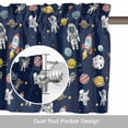 thumbnail image 6 of Cartoon Cute Astronauts Valance Curtain Lovely Blue Space Spacecraft Rockets Planet Window Valances Rod Pocket Short Curtains Window Treatments for Kitchen Bedroom Bathroom Laundry 42" x 18", 6 of 9