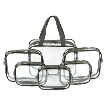 Walmart Clear Makeup and Cosmetic Bag Set for Travel with Makeup or Toiletries, PVC (6 Count)