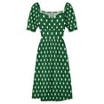 thumbnail image 6 of Green Polka Dots Dress Vintage Print Kawaii Dresses Summer Street Style Casual Dress Custom Vestidos, 6 of 7
