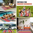 thumbnail image 3 of Mexican Style Outdoor Rug 5x7 Ft, Non Slip Washable Area Rug, Colorful Mexico Stripes Orange Purple Patio Rugs Carpet Runner, Large Floor Mat for Indoor/Outdoor Deck Porch Camping, 3 of 8