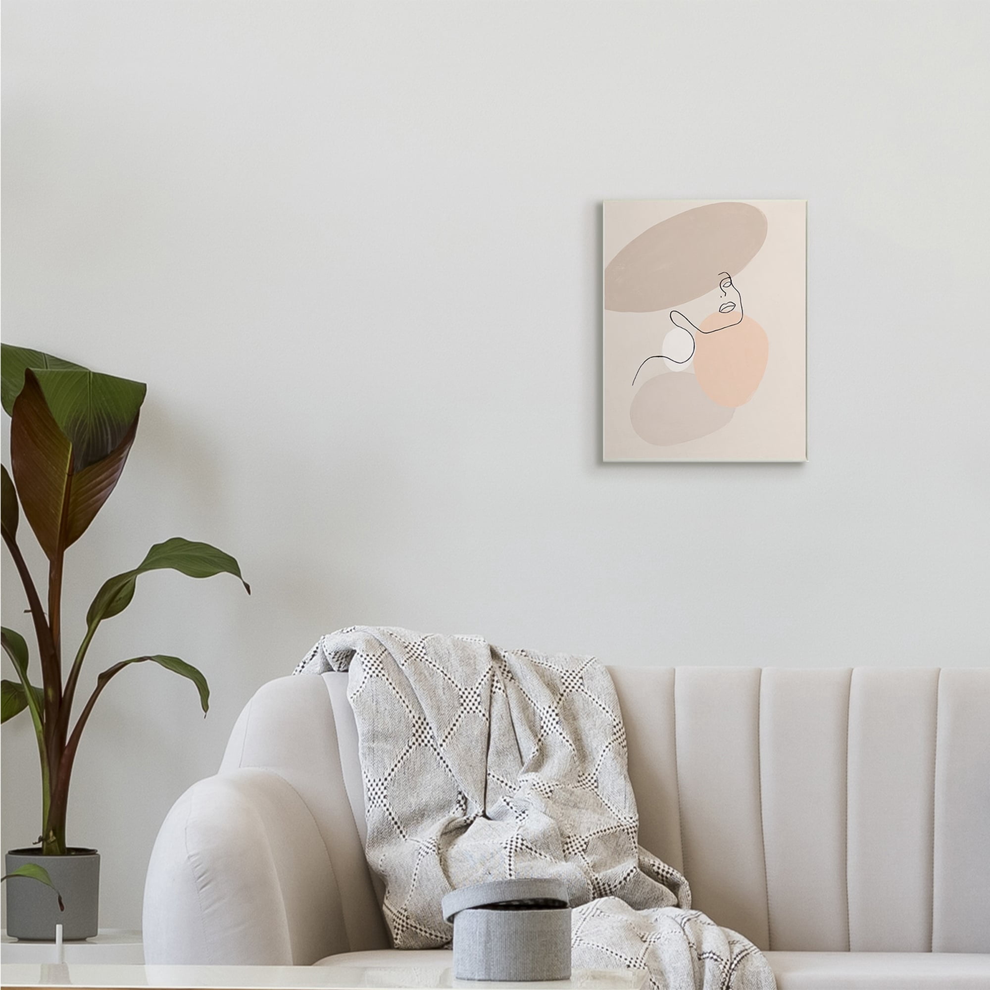 Stupell Industries Minimal Female Line Drawing over Abstract Shapes,10 x 15,Designed by Patricia Pinto
