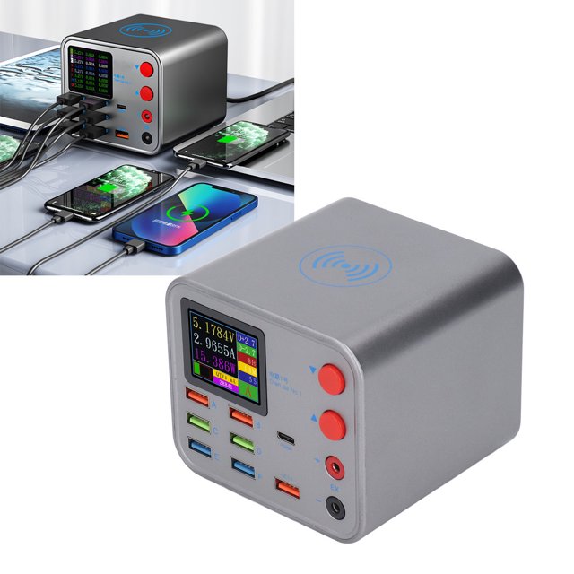 Estación de Carga USB de 150 W con Cargador de Pared Rápido QC30 de 8 Puertos Adaptador de Corriente de Carga Inalámbrica para Teléfono Portátil Compatible con ANGGREK Otros
