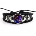 thumbnail image 5 of HOOUN 12 Constellation Zodiac Sign Braided Leather Bracelet Woven Glass Dome Bracel:yq-Aquarius, 5 of 9