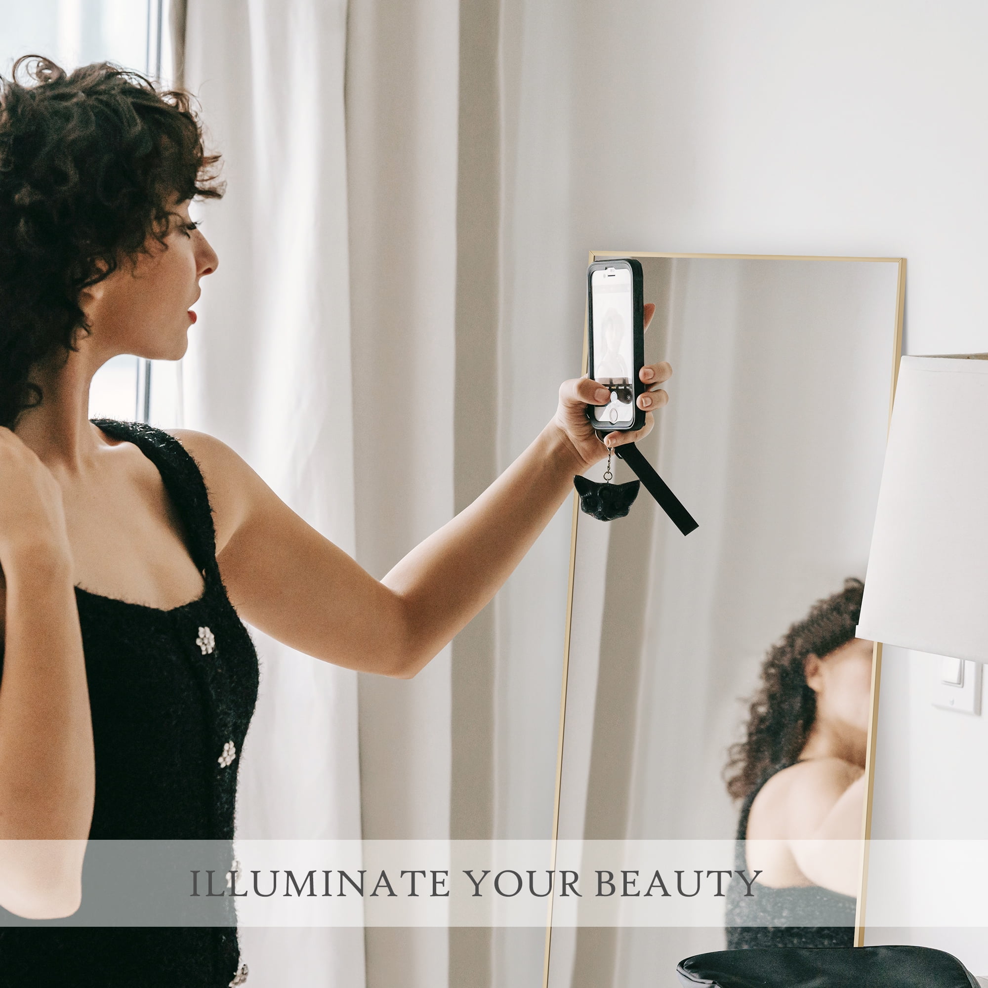 Oversized 59x16 Inch Full Length Leaning Mirror, Aluminum Oversized 59x16 Inch Full Length Leaning Mirror, Aluminum
