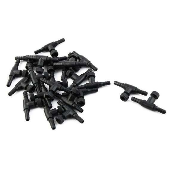 Unique Bargains Aquarium Plastic 2 Way Oxygen Pump Tube Control Connector Air Valve Black 22pcs