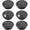 thumbnail image 1 of 6 pièces 2 pouces en plastique cordon de bureau câble trou couverture oeillet ordinateur câble trou couverture bouchon bouchon noir, 1 of 2