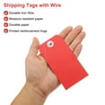 thumbnail image 3 of Uxcell 100Pcs Etiquetas colgantes, Etiquetas con cuerda de alambre, Etiquetas de papel en blanco para etiquetar, Etiquetas para equipaje, ropa, botella de vino (4.76" x 2.36", Rojo), 3 of 6