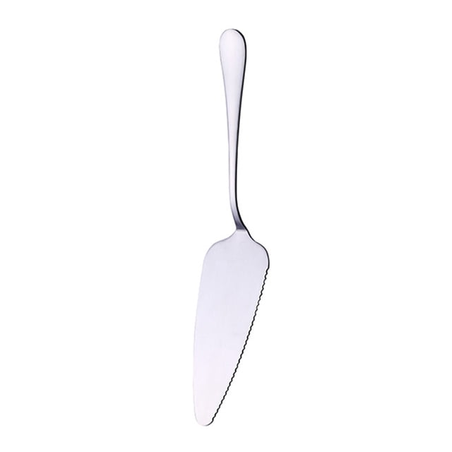 CawBing Stainless Steel Cake Server Pie Holder Triangular Spade Serrated Edge 22.2*4.7CM