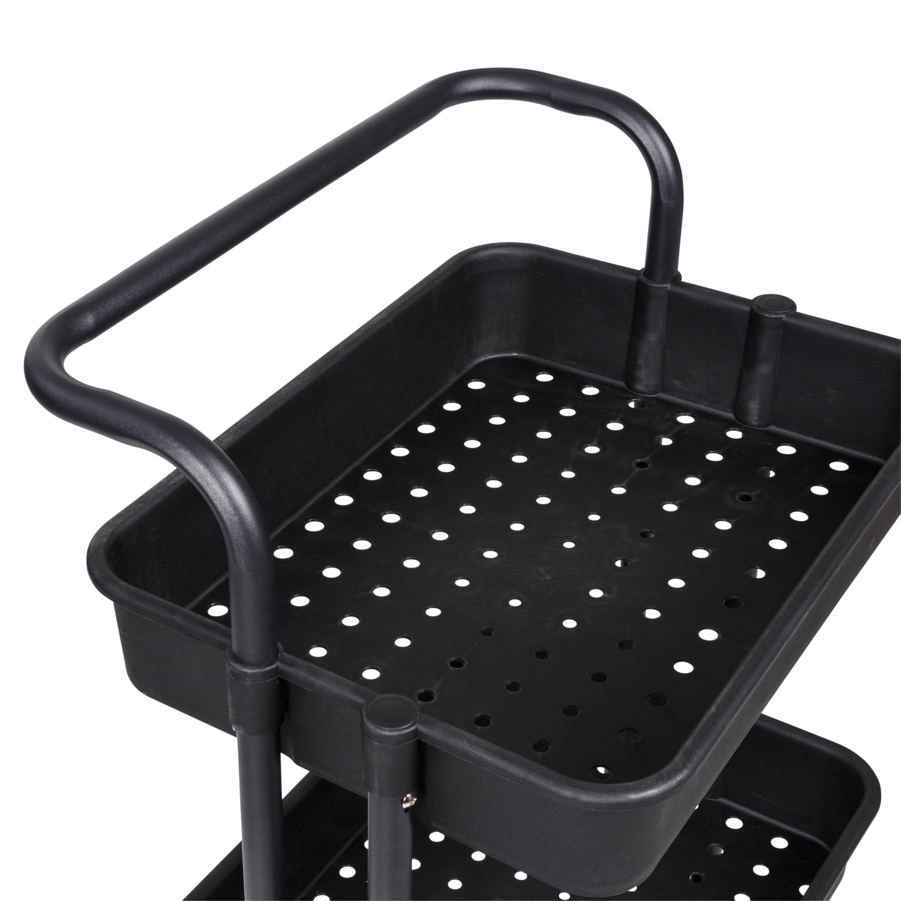 Honey Can Do, 3 Tier Rolling Craft Cart With Handle, Black