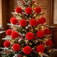 thumbnail image 7 of 1PC Red Fluffy Christmas Pom Pom Ball Ornament, 2.36Inch Plush Fuzzy Hanging Balls, Soft Christmas Tree Decorations, Holiday Hanging Pendants for Wreath, Mantel, Window, Indoor Xmas Home Party Decor, 7 of 7