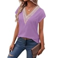 thumbnail image 3 of Fantaslook Lace Womens Blouses Cap Sleeve V Neck T Shirts for Women Summer Casual Tops, 3 of 9