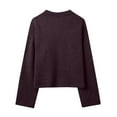 thumbnail image 7 of GigrtiJin Women Casual Pullover Sweater Solid Color Round Neck Long Sleeve Tunic Tops Fall Winter Thermal Blouse, 7 of 7