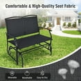 thumbnail image 4 of Spaco 2 Person Iron Patio Rocking Chair for Outdoor Backyard and Lawn, Outdoor Rocker with Weather Resistant Steel Frame for Porch Garden Outside, Black, 4 of 9