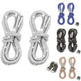 thumbnail image 2 of 3 Pairs Rhinestone Glitter Shoelaces Round Rope Drawstring Cords Bling Shiny Replacement For Trainers Jogging Bottoms And Hoodies 47.2 Inches, 2 of 6
