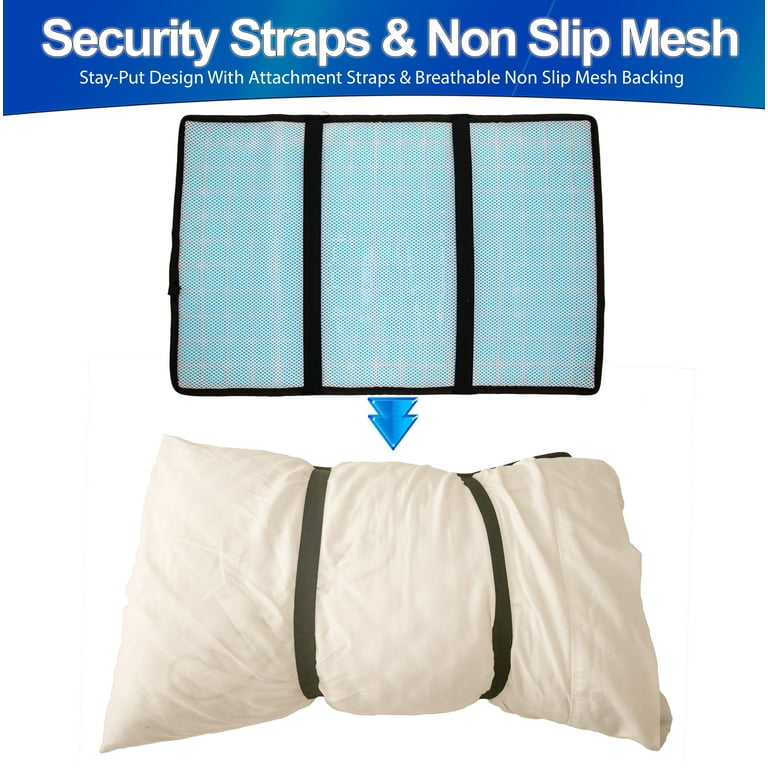 5 Star Super Deals Cooling Gel Pillow Pad w Chill Gel Cells No Water Filling Non Leaking Cooling Mat Relief for Sleep Night Sweats Hot Flashes Laptops Dogs