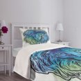 thumbnail image 5 of Ambesonne Lion Quilted Bedspread Set 2 Pcs, Portrait King of Forest, Twin Size, Pale Blue Turquoise, 5 of 6