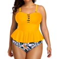 thumbnail image 1 of Yonique Plus Size Swimsuits for Women Tummy Control Two Piece Bathing Suits Peplum Tankini Tops High Waisted Swimwear,, 1 of 5