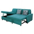 thumbnail image 3 of Pon Living Green Linen Reversible Sleeper Sectional Sofa with Storage Chaise, 3 of 9