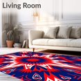 thumbnail image 2 of ODIKA 8'x10' Machine Washable Non-Slip Area Rug, Classic Starburst Hook And Loop Kit Featuring Iconic Banner Motif High Traffic Rug with Pad, Red, 651688, 2 of 8