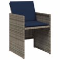 thumbnail image 3 of vidaXL 15 Piece Garden Dining Set with Cushions Grey Poly Rattan, 3 of 5