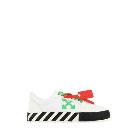 

OFF WHITE White canvas and suede Vulcanized sneakers