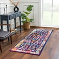 thumbnail image 5 of Hauteloom Istanbul Collection Bohemian, Boho Large Area Rug for Living Room Bedroom - Traditional Oriental Style - Vintage Distressed - Orange, Red, Blue, Colorful - 9' x 12', 5 of 14