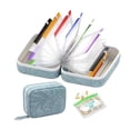 thumbnail image 2 of Travel Pill Organizer with 14 Clear Zipper Pouches and Color-Coded Labels, Blue Floral Hard Shell Case, for Daily and Vitamin Storage, 2 of 6