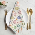 thumbnail image 2 of Easter Cloth Napkins, Striped Colorful Eggs Spring Vintage Botanical Washable and Reusable Dinner Napkins Set of 4, Table Napkin for Kitchen Party Birthday Wedding Hotel Housewarming 20"x20", 2 of 9
