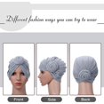 thumbnail image 4 of 6 Pieces Women African Turban Flower Knot Pre-Tied Bonnet Beanie Cap Headwrap, 4 of 10