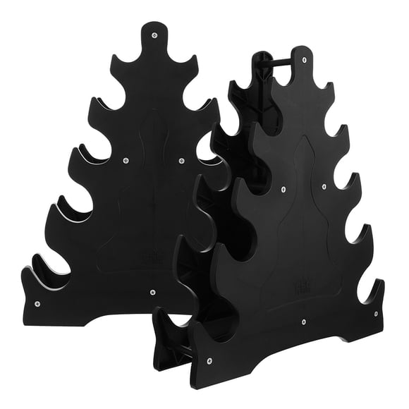 2 soportes de plástico resistentes para mancuernas.