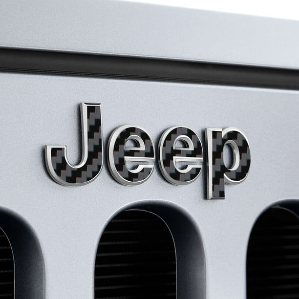 IPG for Jeep Wrangler 2007-2018 Grille Emblem Overlay Sticker - Emblem Do  it Yourself Stickers Set Personalize Your Wrangler (Black Carbon Fiber) -  