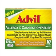 Advil Allergy and Congestion Relief Tablets - 10 Ea, 6 Pack