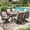 Wood-Grain-64" Patio Table, variant on SUMMIT LIVING 7-Piece Outdoor Patio Dining Set, Swivel Wicker Chairs with Cushions & Patio Table with Umbrella Hole for 6-Person, Black & Beige