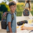 thumbnail image 5 of HUIACONG Burst Monster Truck Kids Backpack, 17 Inch Large Capacity Lightweight School Bag, Includes Bookbag, Lunch Box, Pencil Pouch and Water Bottle Sleeve, Complete 4PCS Set for Boys Girls Age 6-8, 5 of 7