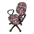 thumbnail image 2 of SCRAWLGOD Leopard Print Pink Black 2 PCS Breathable Office Chair Covers Soft Easy to Remove High Back Chair Slipcover Non-Slip Universal Computer Desk Chair Seat Covers, 2 of 7