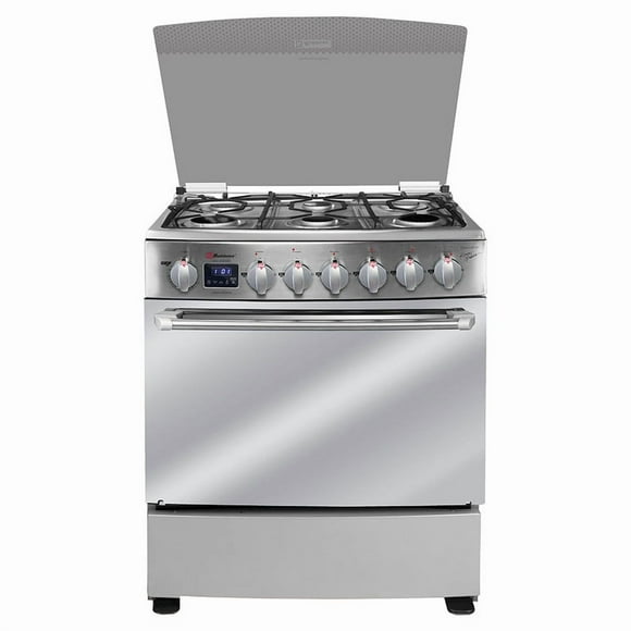 Estufa Koblenz Valladolid de Piso 30 Pulgadas 6 Quemadores Plata con Capelo EKE-505FINN