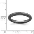 thumbnail image 5 of 925 Sterling Silver Stackable Black-plated Domed Ring Eternity Band Size 10, 5 of 6
