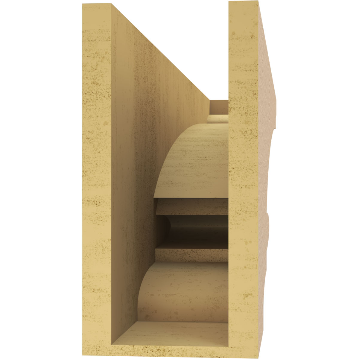 6"W x 36"D x 12"H Thin Diane Rough Cedar Woodgrain TimberThane Corbel, Primed Tan