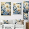 thumbnail image 4 of Designart "Elegance Of Blue And White Mum Flowers IV" Mums Floater Framed Wall Art Living Room, 4 of 5