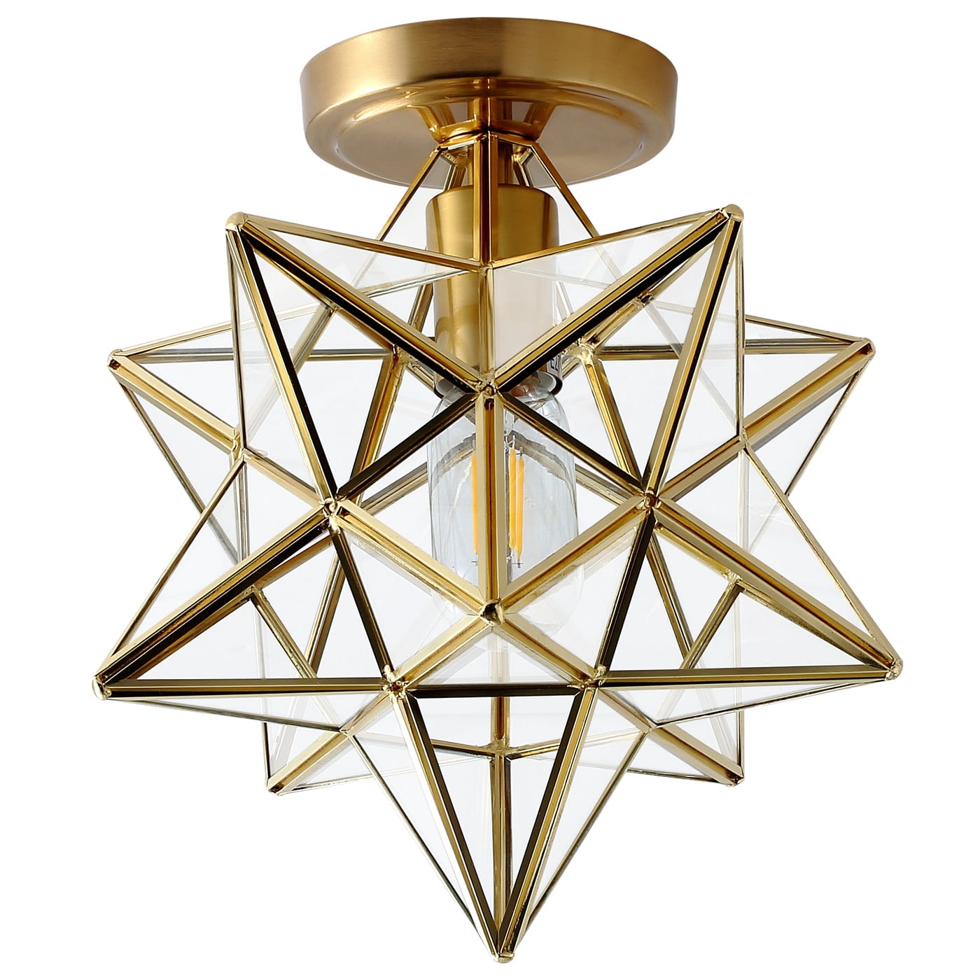Aiwen Stylish Geometric Novelty Semi Flush Mount Ceiling Lamp Modern Star-Like Light Fixture