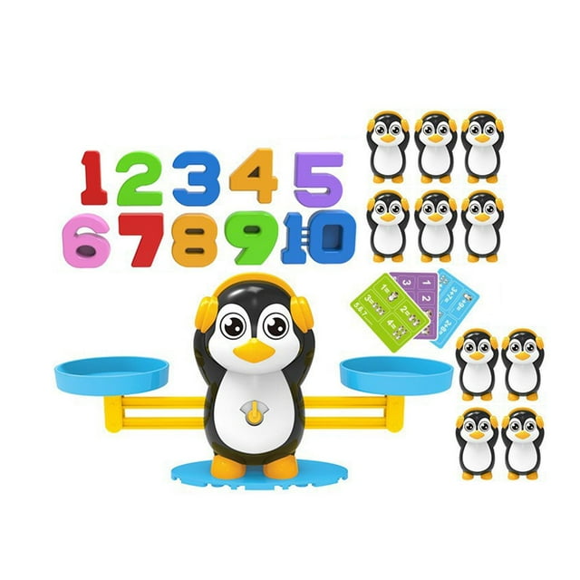 Juego de matemáticas a pingüino, juguete de matemáticas para aprendizaje temprano, divertido e interactivo juguete de escritorio para contar