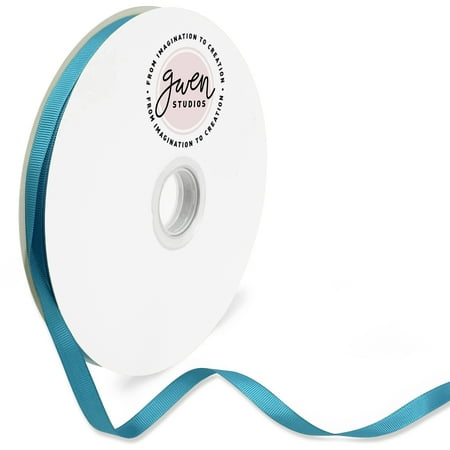 UPC: 0810056349318 | Turquoise H91:H151Grosgrain Ribbon for Crafts and Bows  3/8  x 100 Yards by Gwen Studios