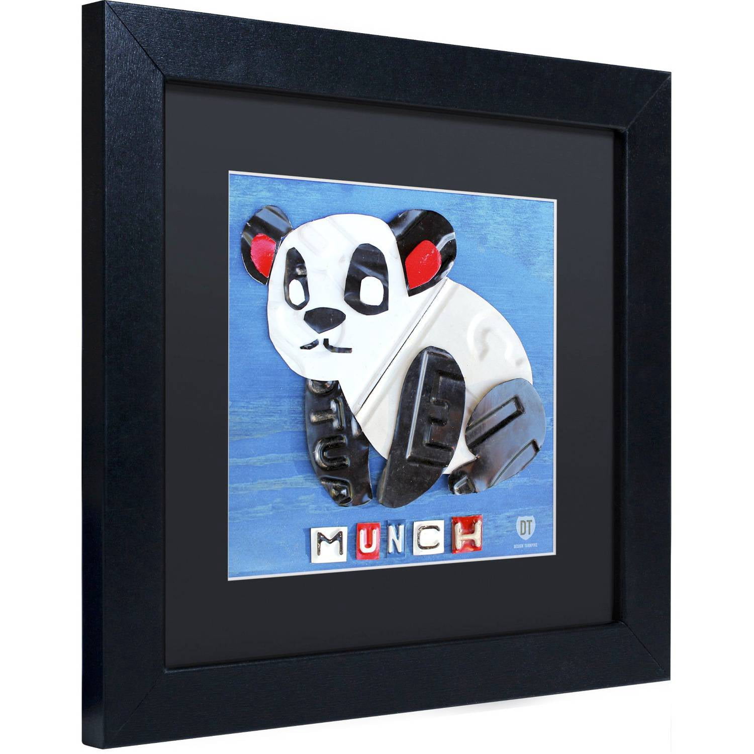 Trademark Fine Art 'Munch the Panda' Canvas Art by Design Turnpike, Black Matte, Black Frame